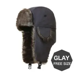 フライトキャップ グレー 帽子 パイロット ロシア帽 防寒 耳あて 男女兼用