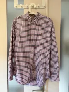 【美品】ポロラルフローン長袖ボタンダウンシャツ　チェック柄　Mサイズ