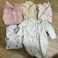 60-70長袖ベビー肌着セット 5点 コットン 綿