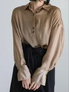 新品　セレクトモカ　ダブルボタンビンテージサテンオーバーシャツのサムネイル