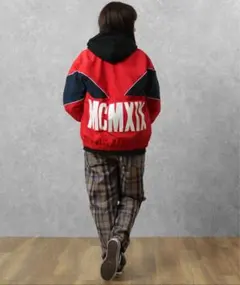 Champion/トラックジャケット/ブルゾン/M/ロゴ入り/フルジップ\レッド