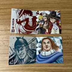 【非売品】ナツコミ　ツインステッカー 2種セット（ワンピース/キングダム）