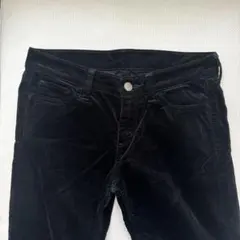 【美品】ユニクロ　ベロア素材 スキニーパンツ　ブラック　ウエスト61