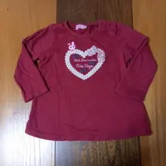 Hot Biscuits　うさぎ　ワインレッド　90　長袖Tシャツ　ロンティー