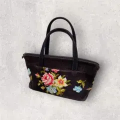 希少美品FEILER 花柄かごバッグ風 トートバッグ大容量ショルダー フェイラー フェイラー FEILER LOVERARY BY パンジー ハンドバッグ トートバッグ