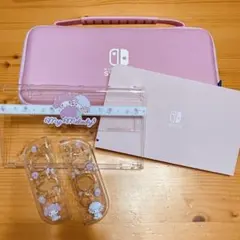 【中古美品】 Switch 有機EL カバー ケース 任天堂 ピンク マイメロ