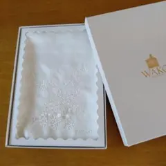 和光　刺繍ハンカチ　ホワイト　38x38