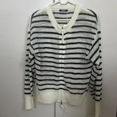 RMAF ストライプ メッシュカーディガン