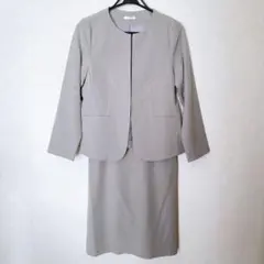 【ハニーズ】【ノーカラースーツ セットアップ ジャケット&スカート2点】グレーL