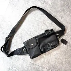 00s【archive】leather gimmick bag/Y2K/バイク◎