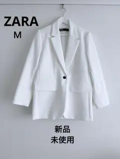 ZARA オーバーサイズブレザーボタン　ホワイト M
