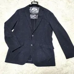 JOSEPH ABBOUD 麻 テーラードジャケット ネイビー　ペイズリーのサムネイル