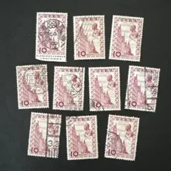 使用済切手】普通切手 第1次円単位 鵜飼100円 10枚 昭和28年 - メルカリ