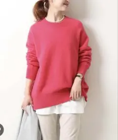 スピックアンドスパン　カシミアウールクループルオーバー