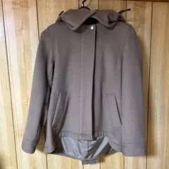 グリーンレーベル ブラウン フード付きウールジャケット