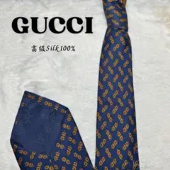 GUCCI ヴィンテージ GG柄 ネクタイ シルク ネイビー オークション