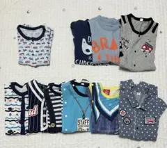 ベビー服　ロンパース 半袖 前開き 60〜90　男の子　まとめ売り 10着