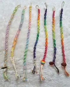 カラフル 編み込み ブレスレット ７本セット ミサンガ バングル​ パステル