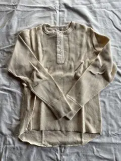 34 XS Loop&Weft ヘンリーネック サーマル 長袖 V.アイボリー