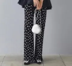 セルフカット可❣️Frene 美脚ドットリラックスパンツ プリーツ　フラーネ