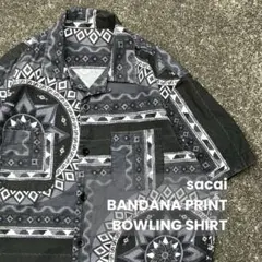 sacai サカイ アロハシャツ バンダナ柄 開襟 オープンカラー ブラックのサムネイル