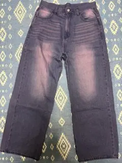 パープルワイドレッグデニム