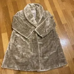 最終値下げ！日本製 ROMANROLLE ベージュ　フェイクファー　ロングコート