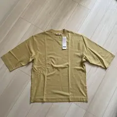 新品タグ付き　UNIQLO U クルーネックTシャツ7分袖　M イエロー
