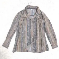 k*m様 レトロ　ヴィンテージ　総柄　長袖　シャツ　デザインシャツ　オーバーサイ