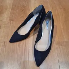 RANDA　ブラックスエードポインテッドトゥハイヒール