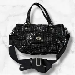 【コッコフィオーレ】ショルダーバッグ クロコダイル型押し ハンドバッグ 2way