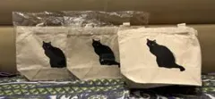 【新品未使用】黒猫トートバッグ　3枚セット