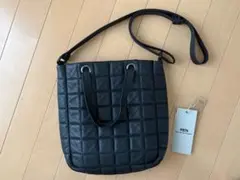 【早い者勝ち】REN グリッドトート2way (black) / やぎ革・ベアーのサムネイル