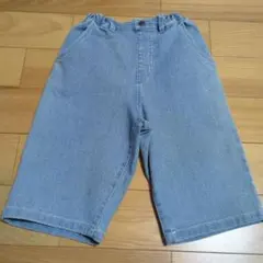 新品☆コムサイズム　サックス　ストレッチデニム グルカパンツ130㎝