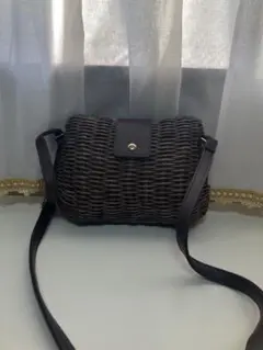 ダークブラウン かごバッグ