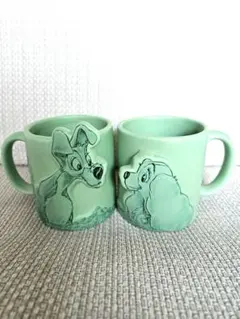 わんわん物語レディトランプマグカップセット　緑　ディズニー
