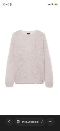 UNUSED25AW US2520モヘア ニット Size4 XL ECRUのサムネイル