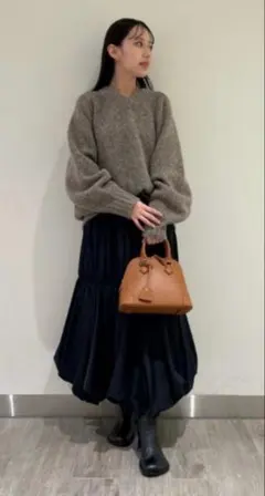 【GW SALE】Mila Owen ウエストゴムギャザー切替バルーンスカート