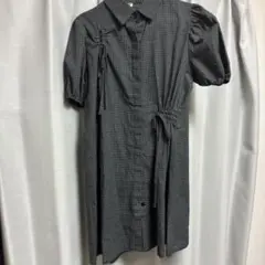 チェック柄 半袖シャツワンピース