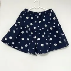 花柄 ネイビー キュロットスカート ショートパンツ ハーフパンツ 150