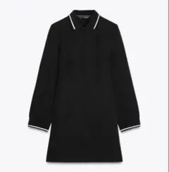 ZARA コントラストリブショート丈ワンピース