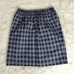 LANVIN en Bleu 千鳥格子 総柄 スカート ウエストゴムのサムネイル