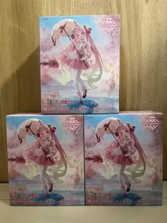 桜ミク　AMP＋ フィギュア 初音ミク 桜ドレスver. 3つセット！