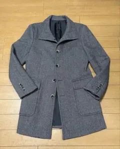 【極美品/ウール90%】デザイナーズ高級チェスターコートMOAICO グレー
