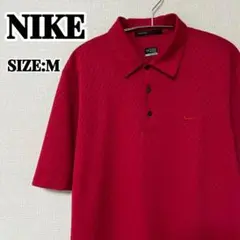 NIKE FIT DRY ポロシャツ 半袖 ワンポイントロゴ刺繍 赤色 M