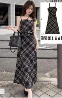 GRL チェック柄 キャミワンピース ロング丈
