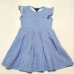 ポロラルフローレン　ワンピース　ギンガムチェック　水色　140