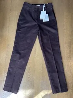 ダークブラウン スリムフィットパンツ