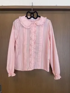 ☆新品タグ付☆Maiheeコラボ　ピンク フリル付き長袖ブラウス　Mサイズのサムネイル
