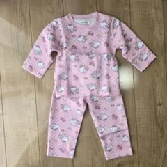 新品 ハローキティ キルトパジャマ 90 長袖 ピンク タイニーチャム